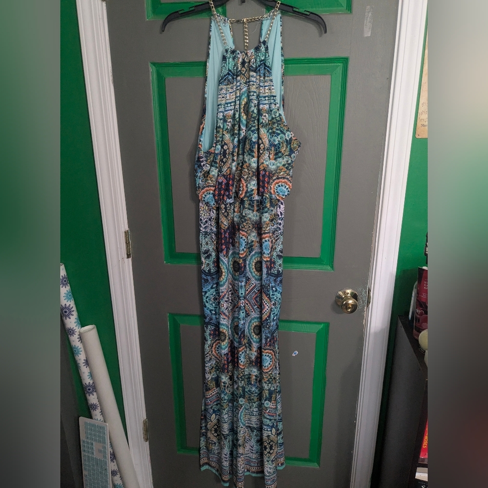 BISOU Bisou Chain Strap Long Maxi Dress Size 16 Fancy Dinner Cruise